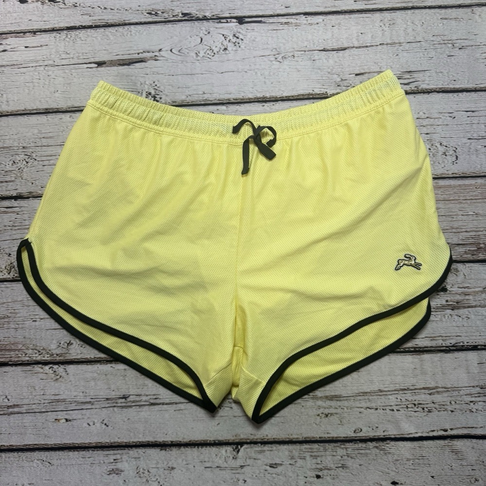 Tracksmith Van Cortlandt Running Athletic Shorts Yellow Large Lined NWOT